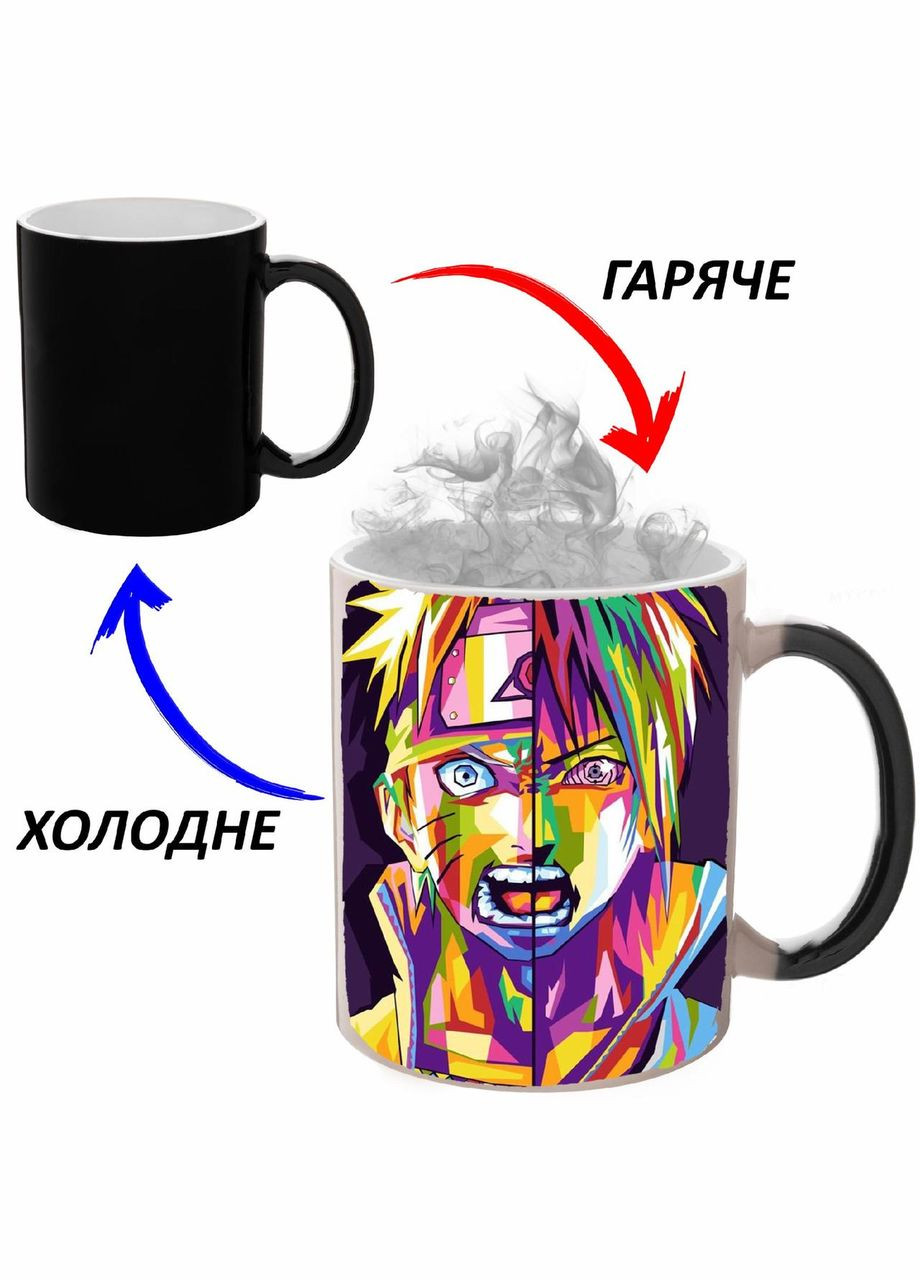 Чашка хамелон Наруто Аниме #007 (кружка, чашка) Черная 330 мл No Brand (323471689)