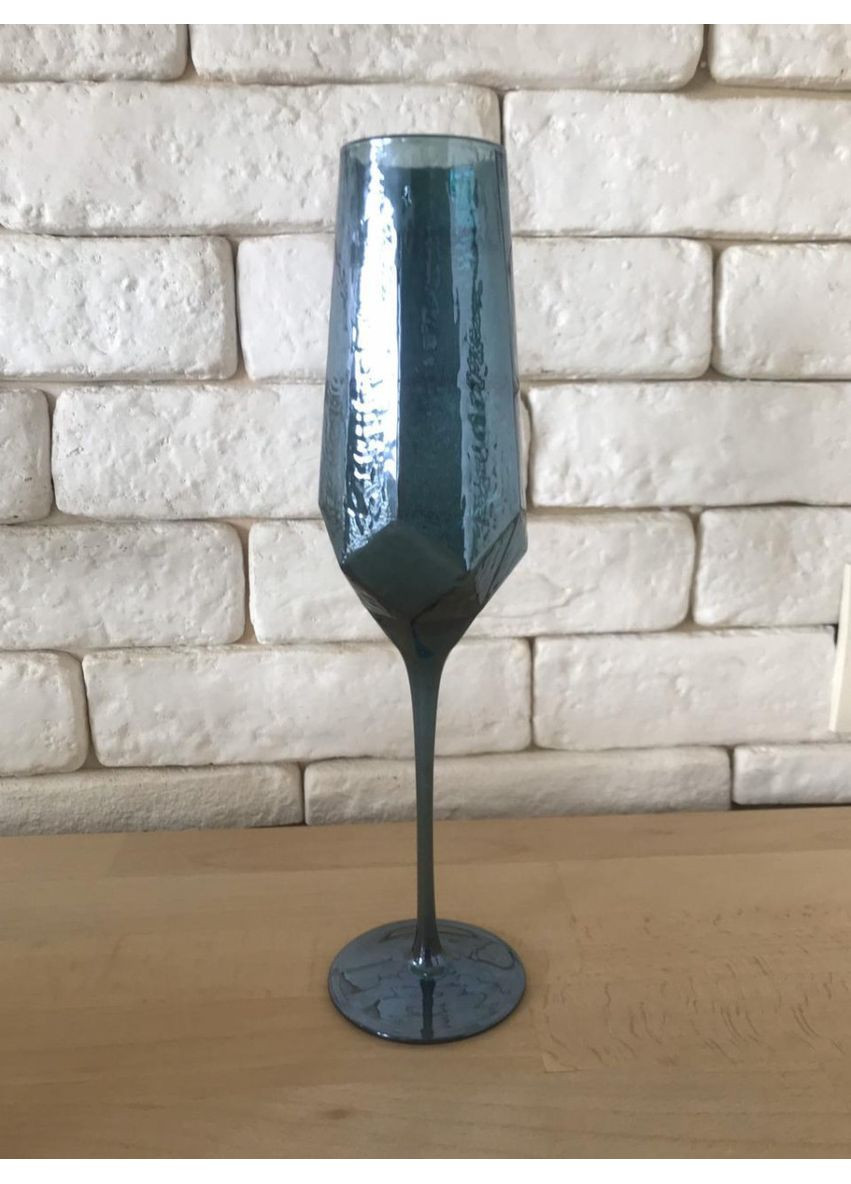 Бокал для шампанского Зеркальная бирюза 2374017-1 200 мл Olens (368761859)