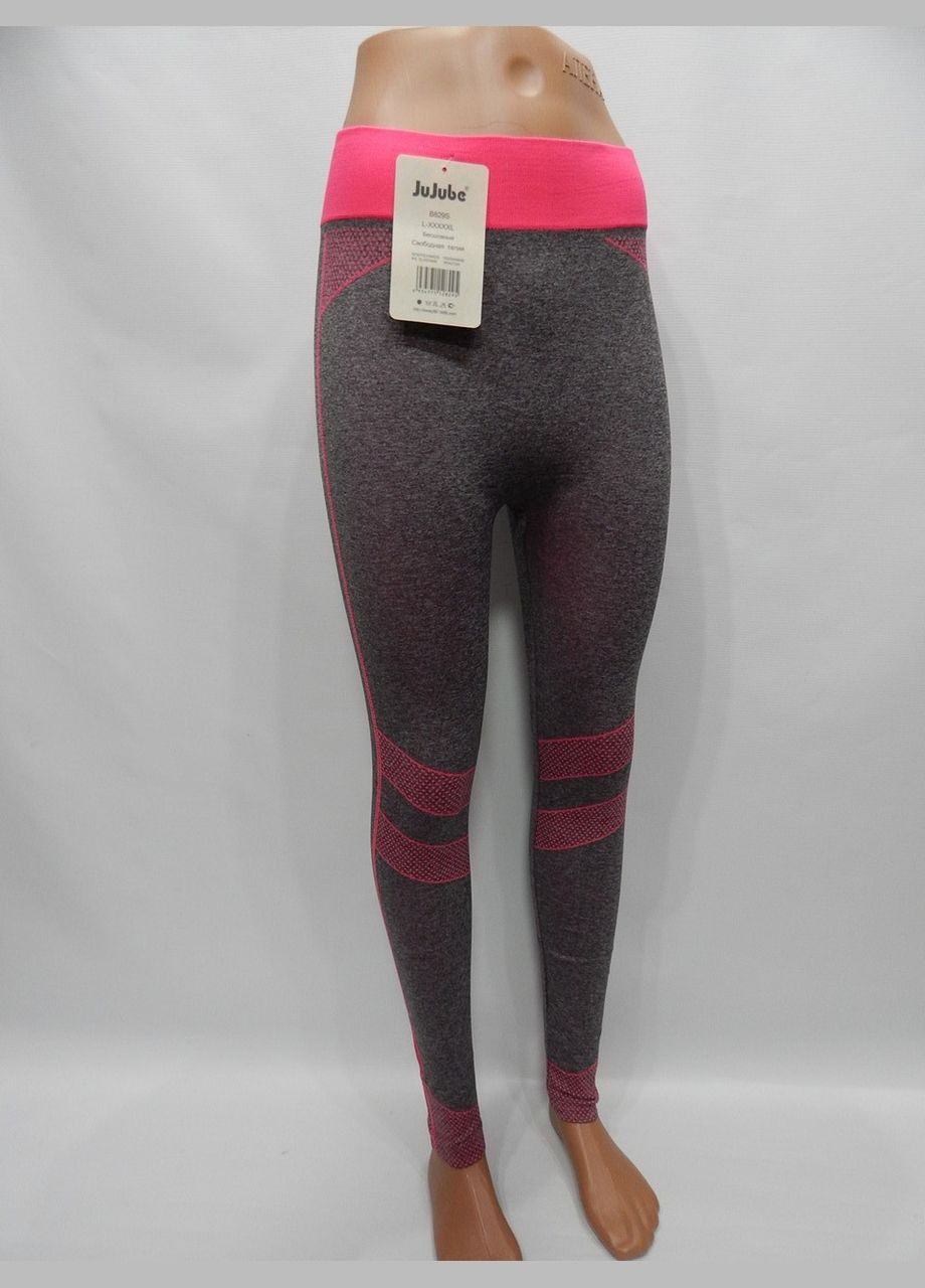 Комбинированные демисезонные лосины спорт женские, бесшовные, свободная талия 4648 р.107лж (только в 1 размере, только 1 шт) Jujube