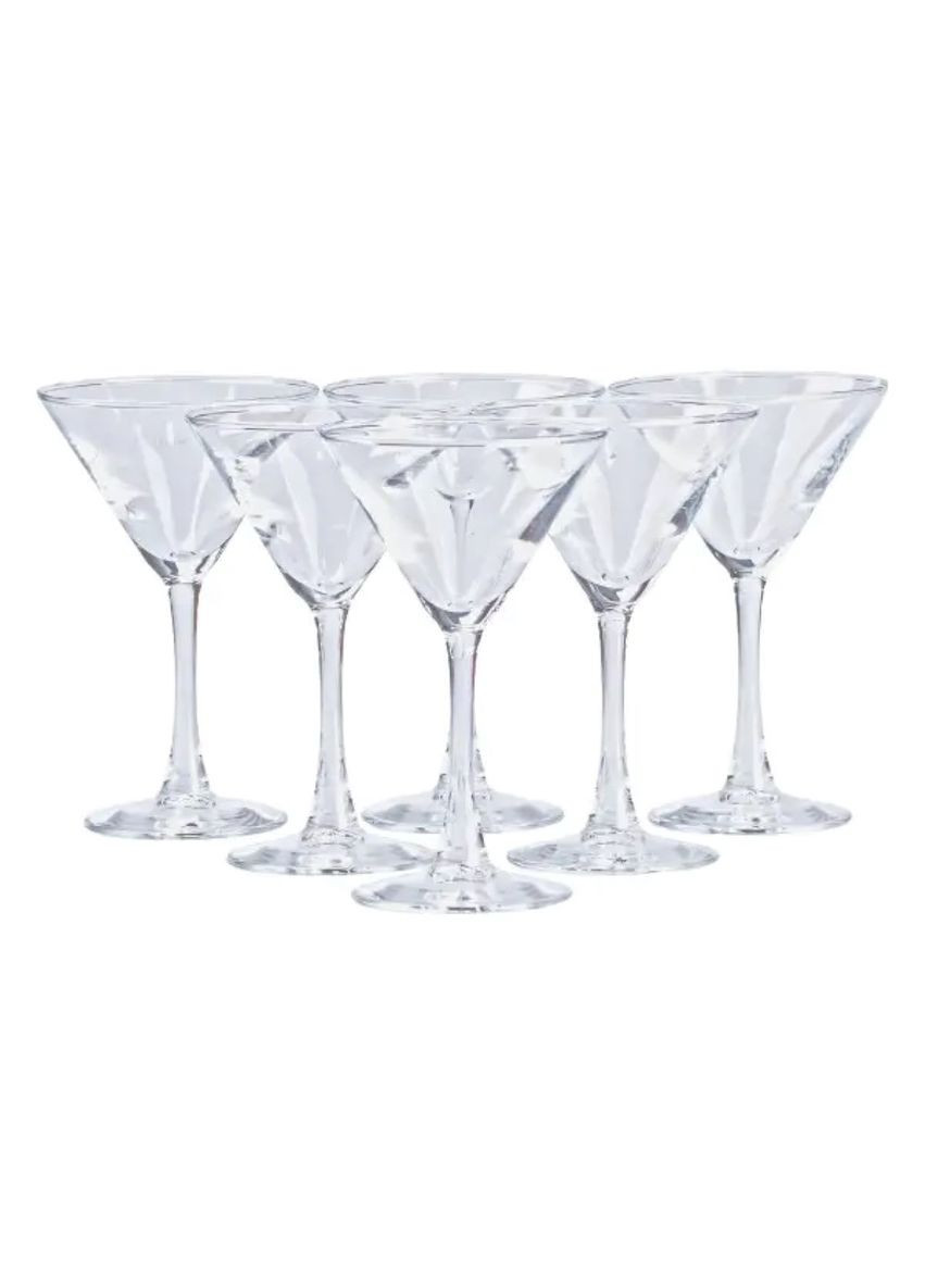 Набор бокалов для мартини 6 штук 190 мл на высокой ножке прозрачные для коктейлей и напитков ProDobro (364190222)