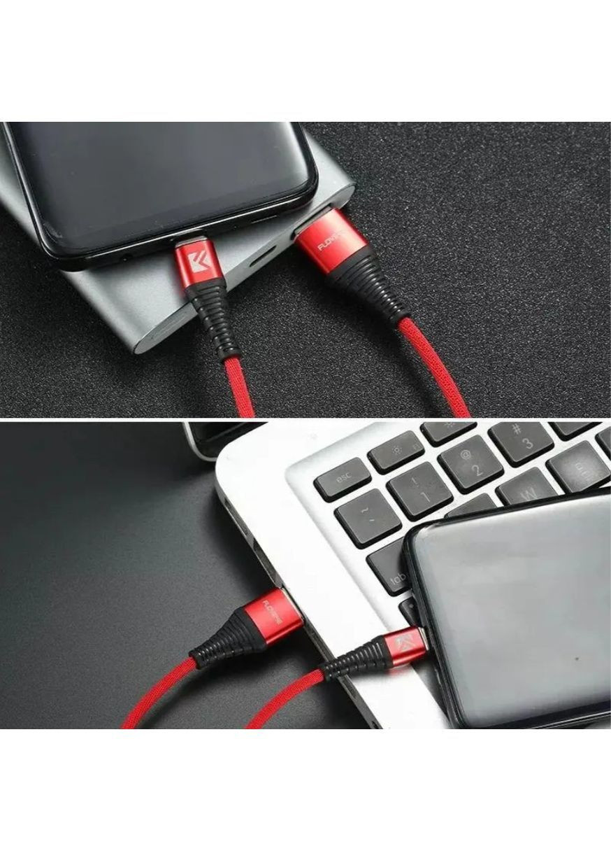 Кабель зарядный FLOVEME Type-C 1м для быстрой зарядки и передачи данных 2А красный универсальный No Brand (364859624)