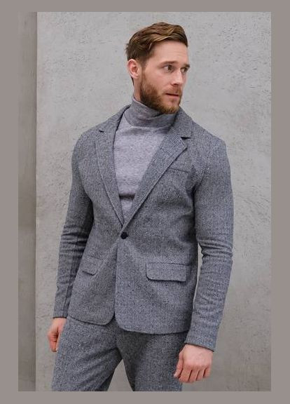 Піджак чоловічий сірого кольору Let's Shop (292251671)