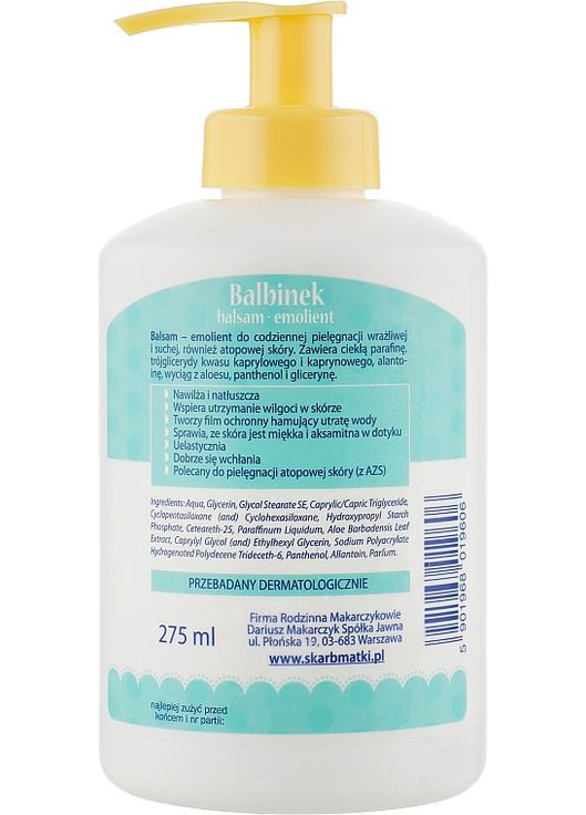 Бальзам по уходу за сухой и атопической кожей 275ml (835062-31018553) Skarb Matki (368632532)