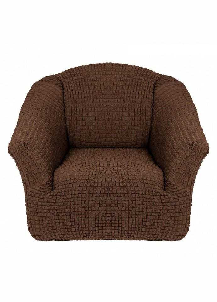 Чохол-накидка без оборки натяжний на крісло concordia комплект 2 шт. (жатка) Темно-коричневий Venera (267959545)