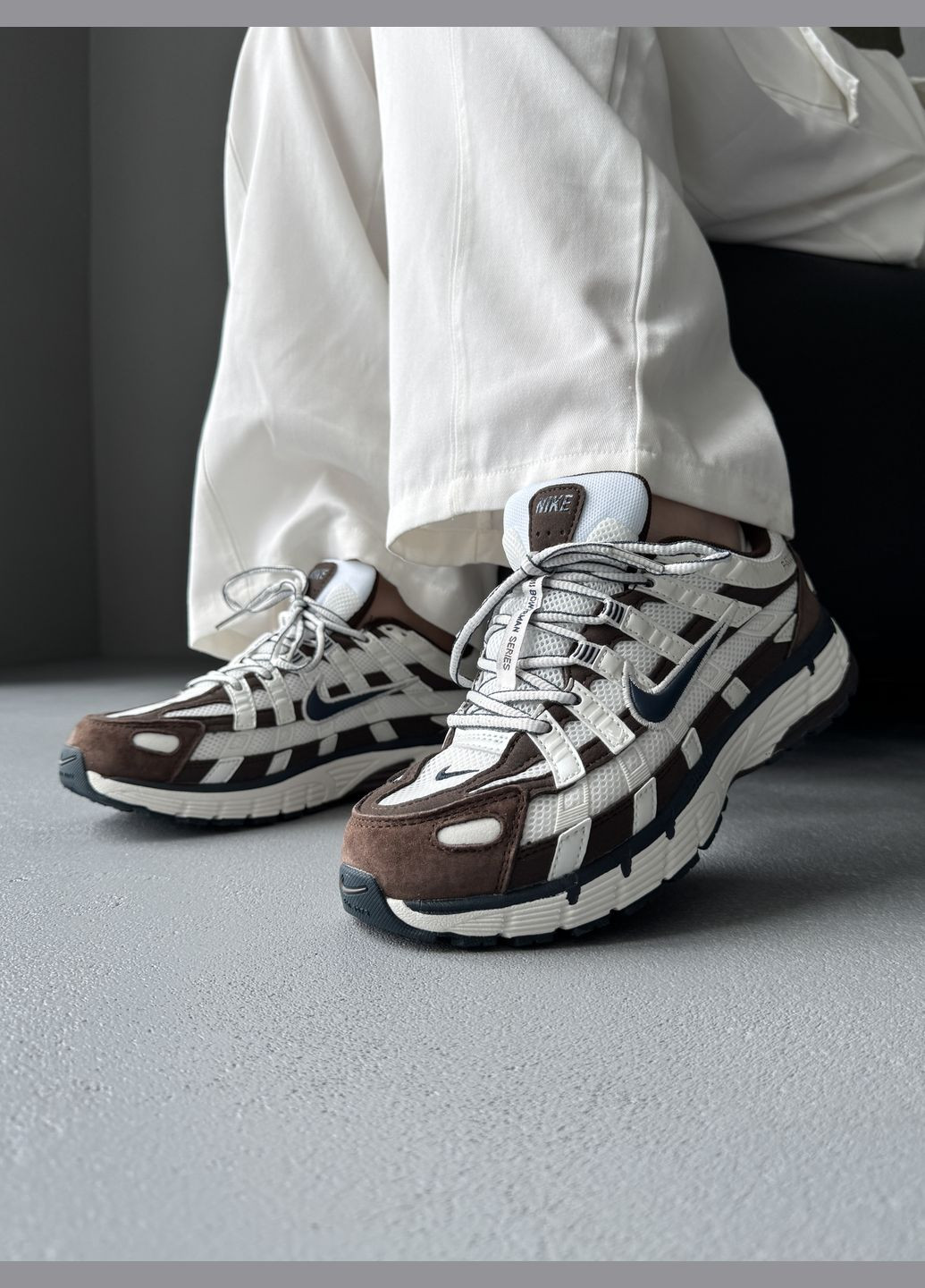 Кросівки жіночі і чоловічі Nike P-6000 White Brown | Найк Р-6000 коричневі No Brand коричневі демісезони (342717906)