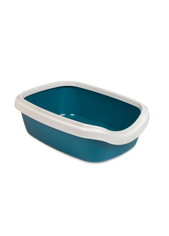 Туалет для кошек с бортиком Comfort М 41х30х13,5 см, синий Природа (292114779)