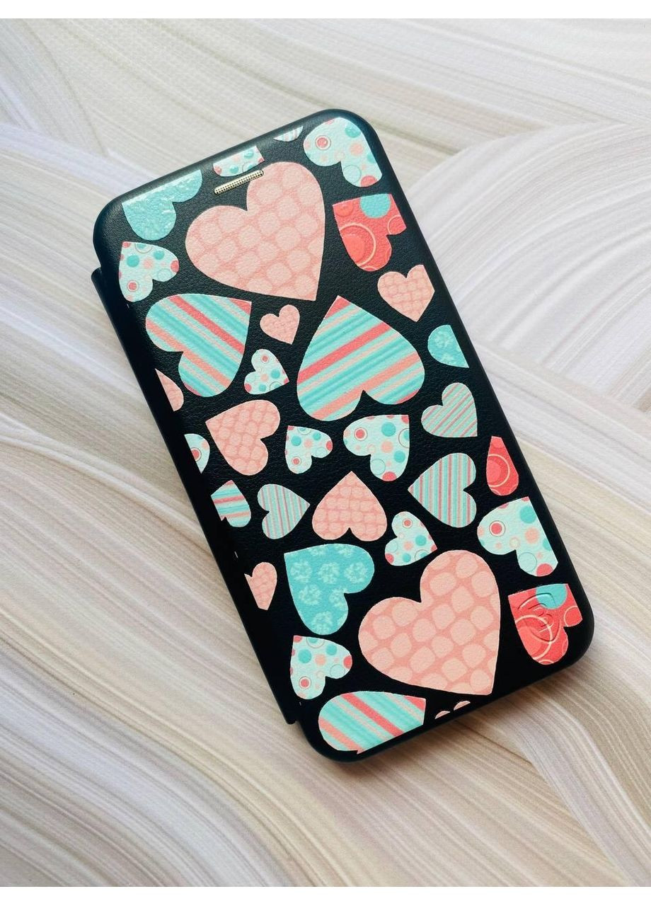 Чохол-книжка з малюнком для Xiaomi Redmi Note 10 Pro/10 Pro Max Чорний:: Cердечка (принт 334) Creative (360703520)