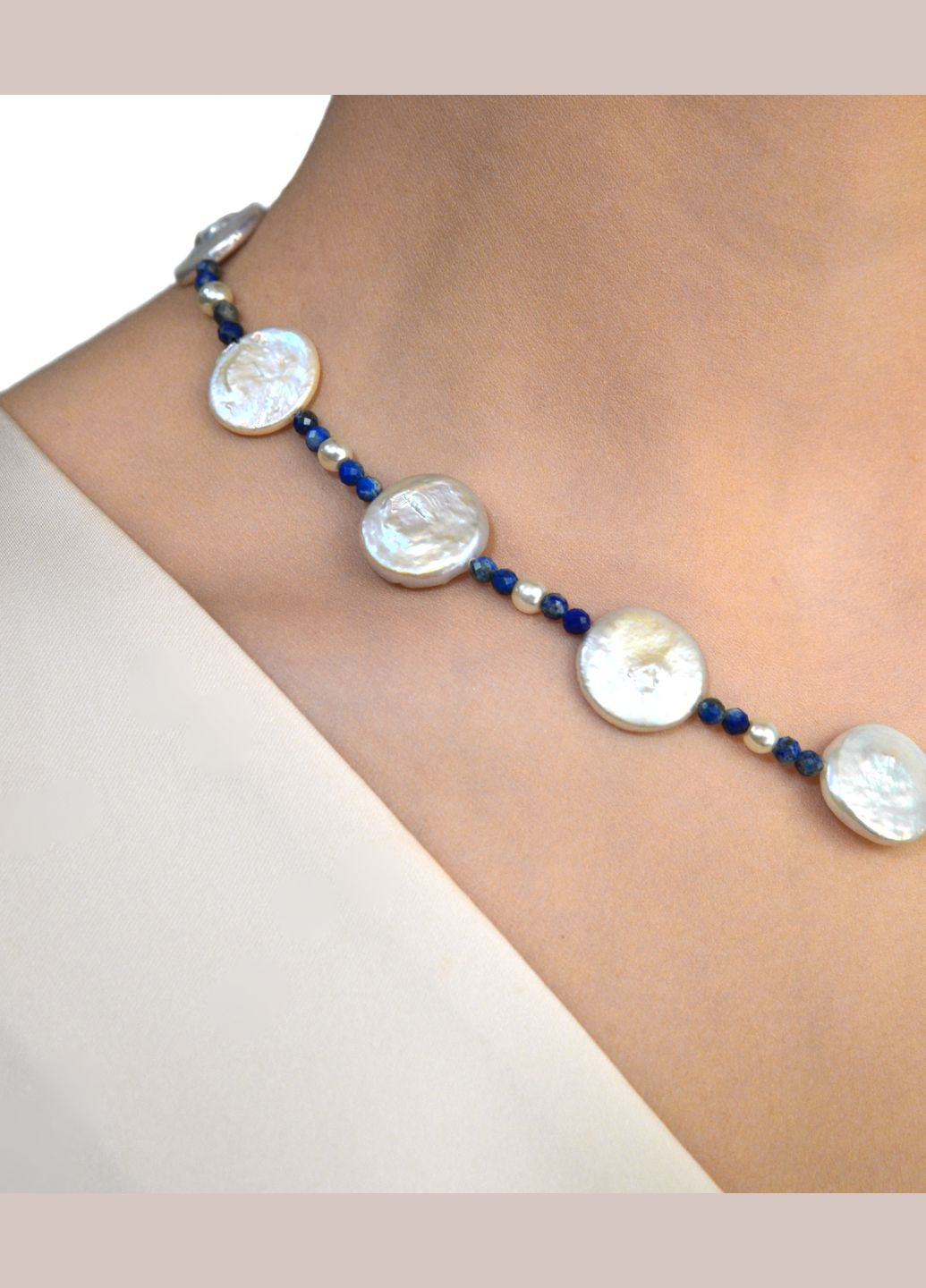 Намисто "Патрісія" Перли, Лазурит Fursa fashion (322313980)