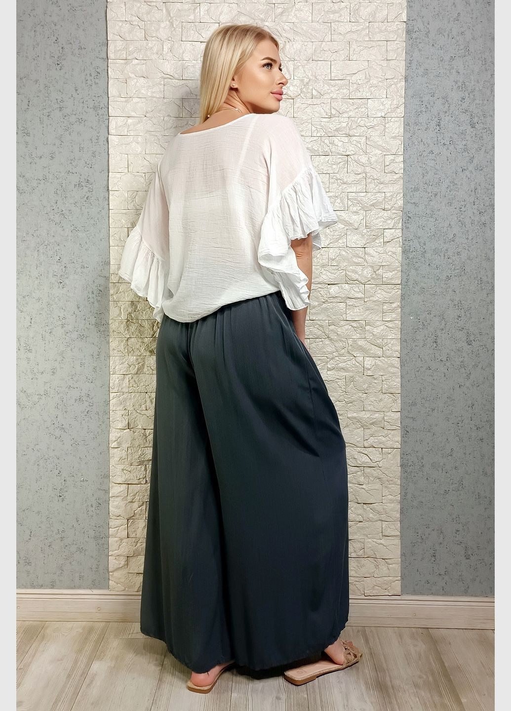 Штани Trionfo легкі штапель з декоративним поясом (336189911)