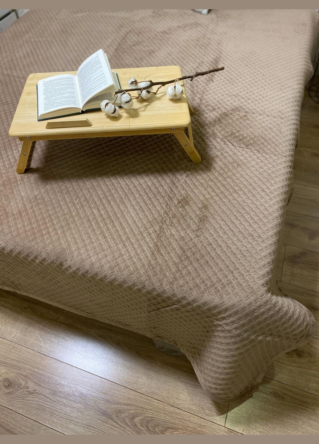 Покрывало Soty велюр евро 200х220 см Капучино No Brand (316714561)