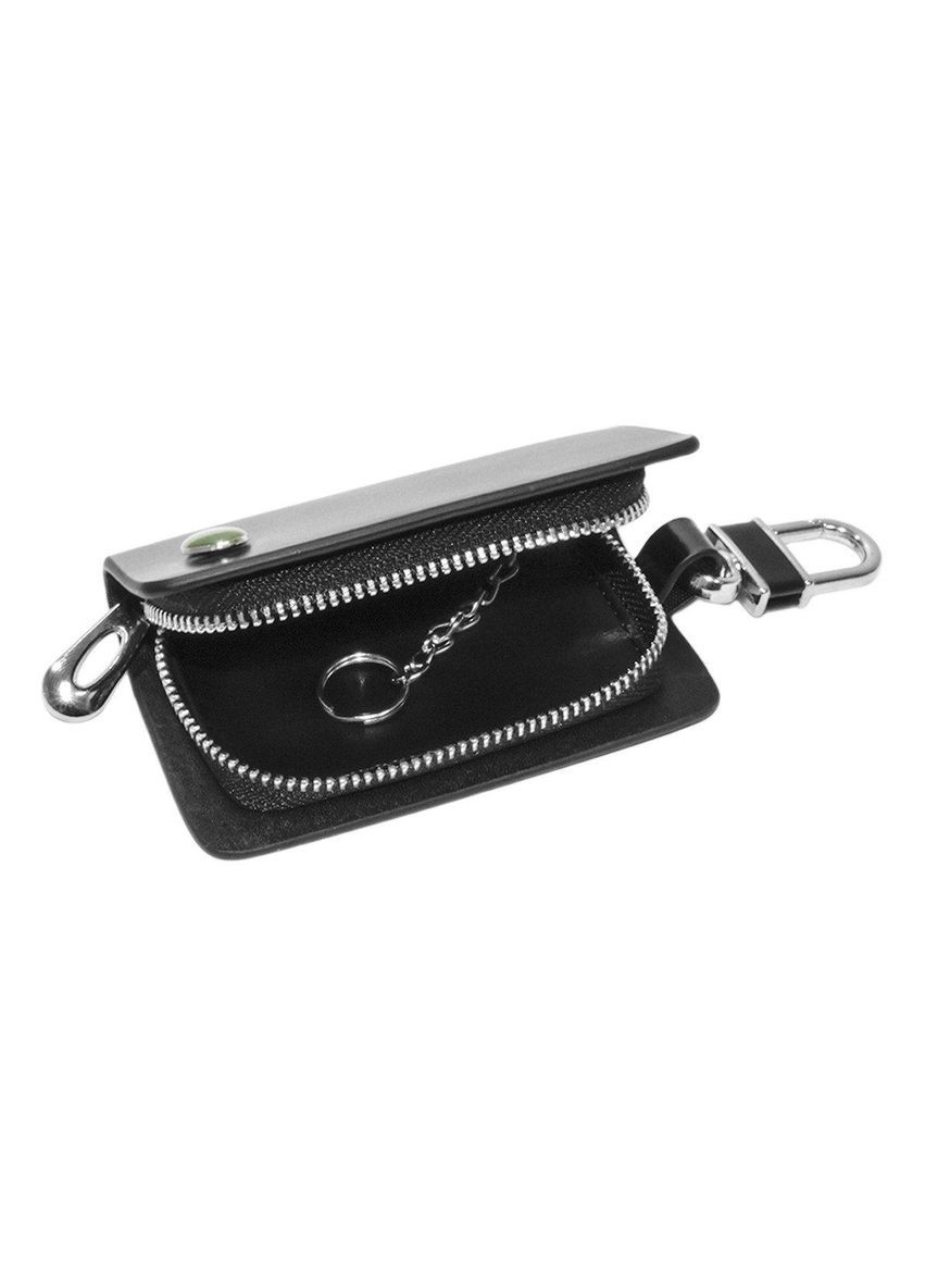 Ключниця, шкіряна автоключниця з логотипом ЛЕНД РОВЕР (гладка чорна 15002) Land Rover (360949142)