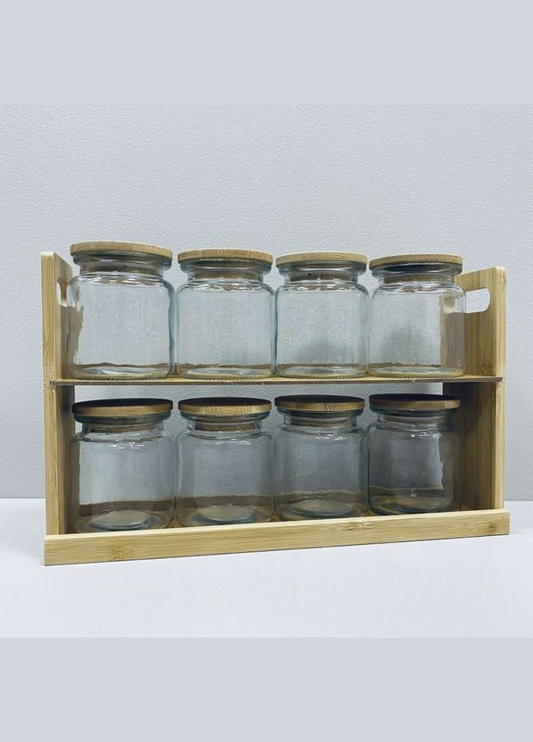 Набор емкостей для специй на деревянной подставке 8 шт. по 250 мл VT-8904-8. Vittora (323483215)