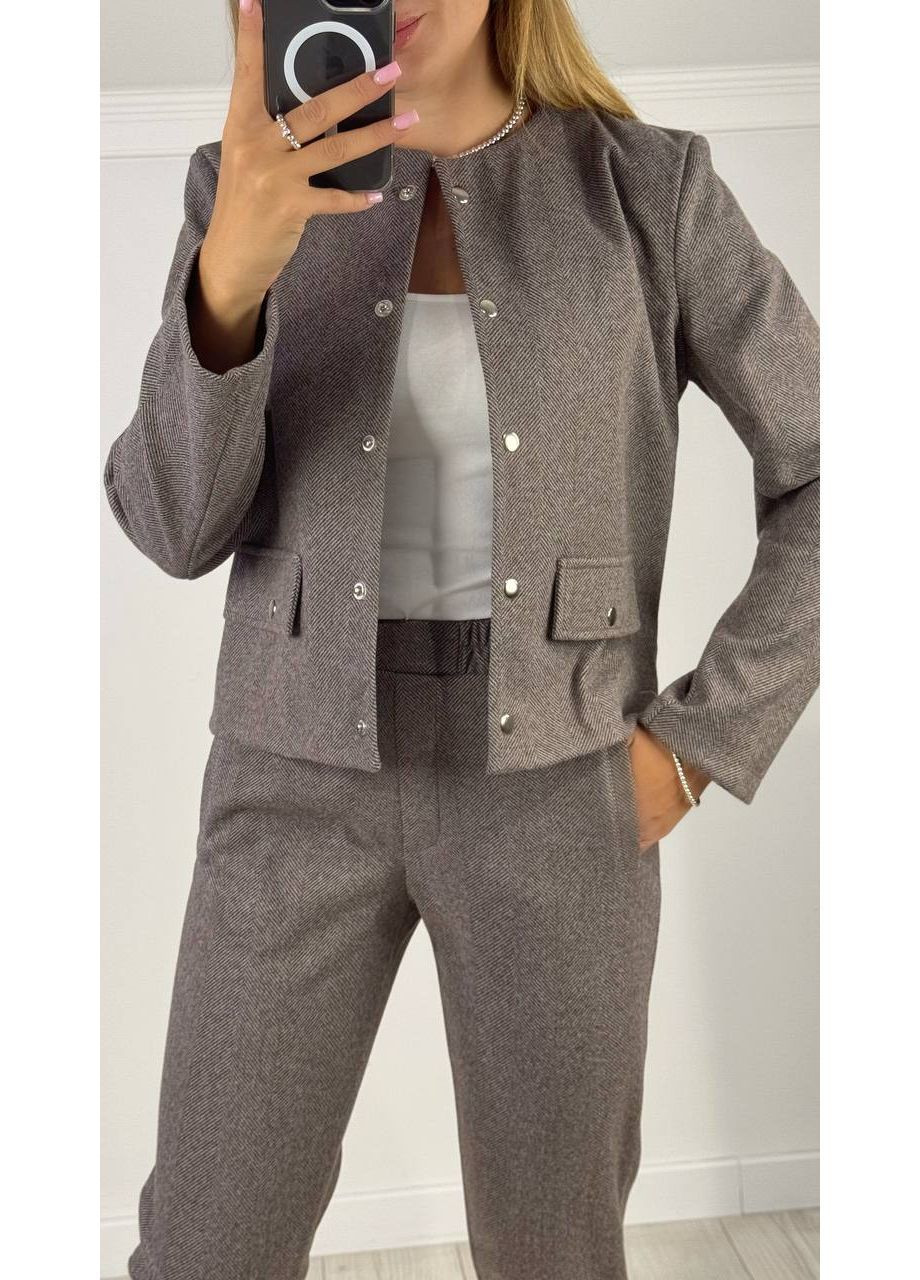 Костюм кашемір вовна штани та жакет на кнопках без підкладки Україна (362622851)
