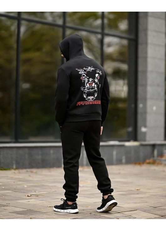 Тактичний чоловічий зимовий костюм на флісі Дрон чорний No Brand