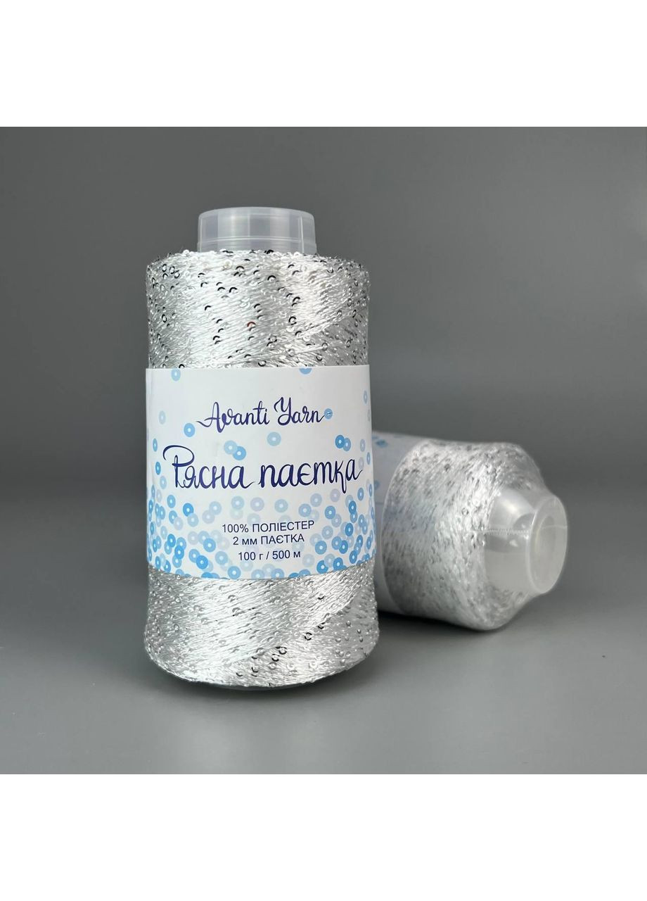 Обильная пайетка (100 г/500 м) 53 серебристый+серебристый пайетка No Brand (361879107)