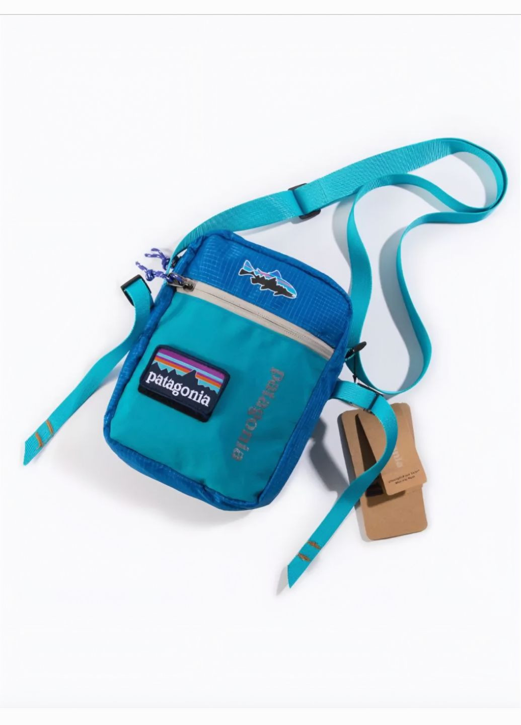 Водонепроникна сумка унісекс, зі зйомним патчем у блакитному кольорі. No Brand Мессенджер (322768072)