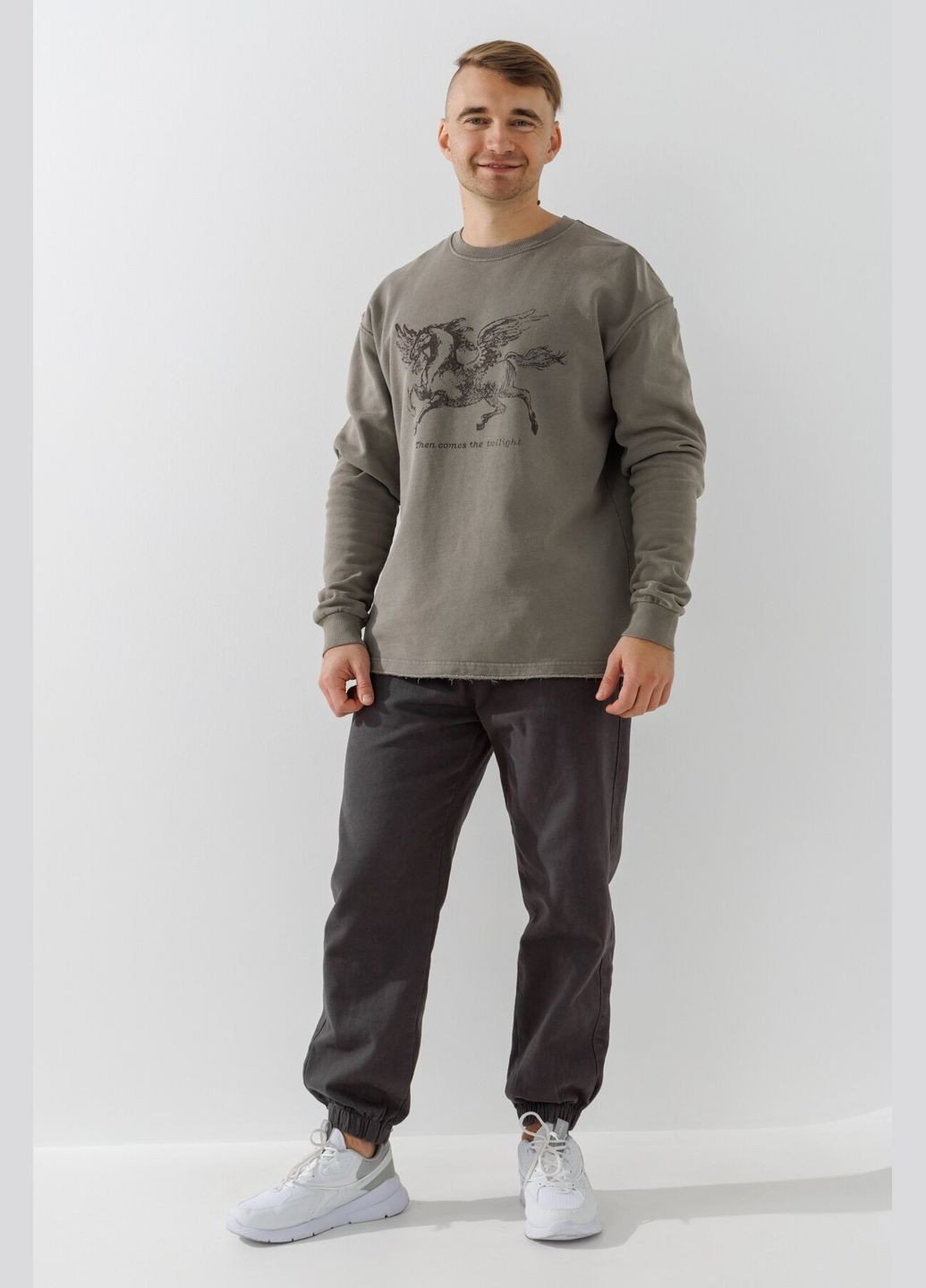 Хакі світшот з принтом чоловічий -34 shop (2000990785688) Demos (315994661)