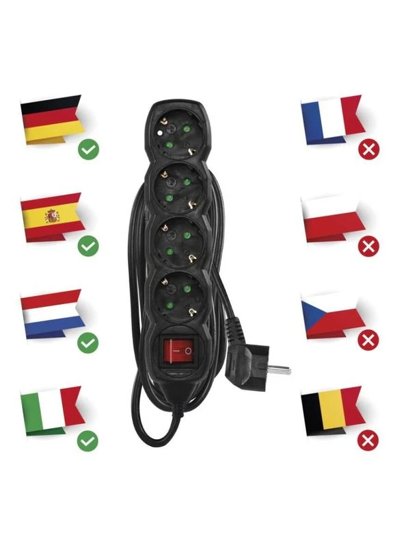 Сетевой удлинитель PC1425R 4 розетки 5 м 1,5 мм² Emos (398634980)