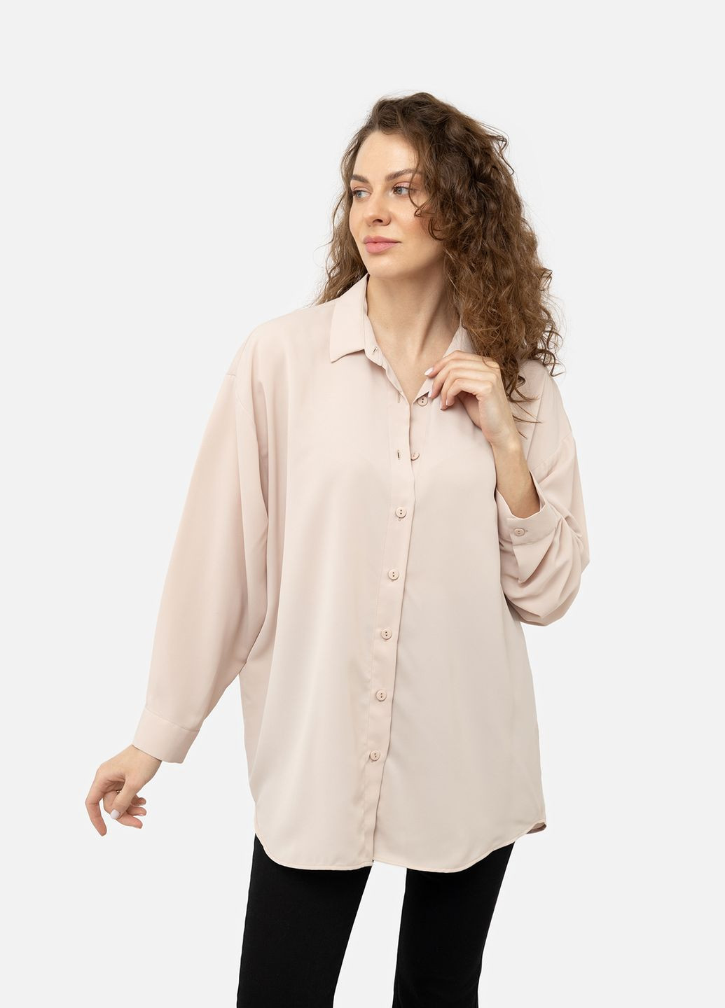 Бежевая демисезонная женская блуза цвет бежевый цб-00242166 Yuki