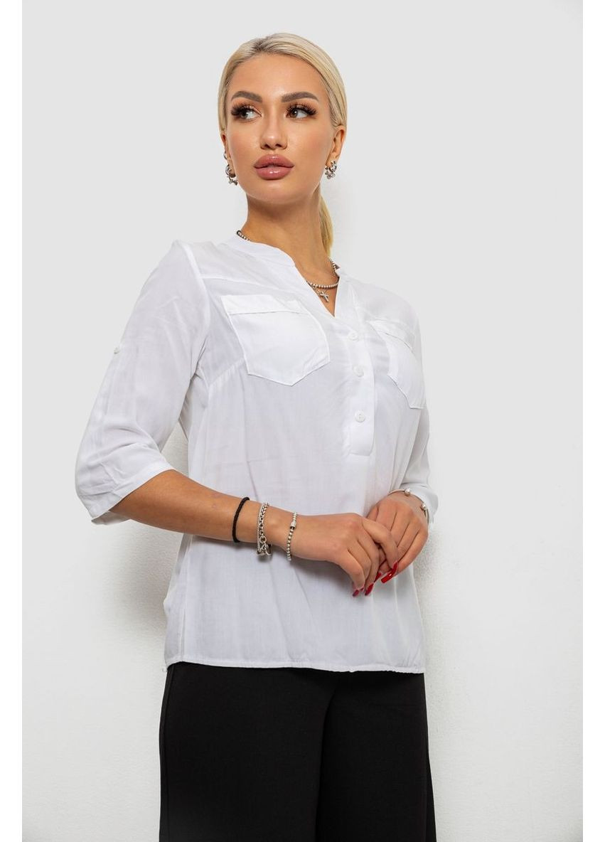 Біла блуза однотонна,, 230rr-96-1 Ager