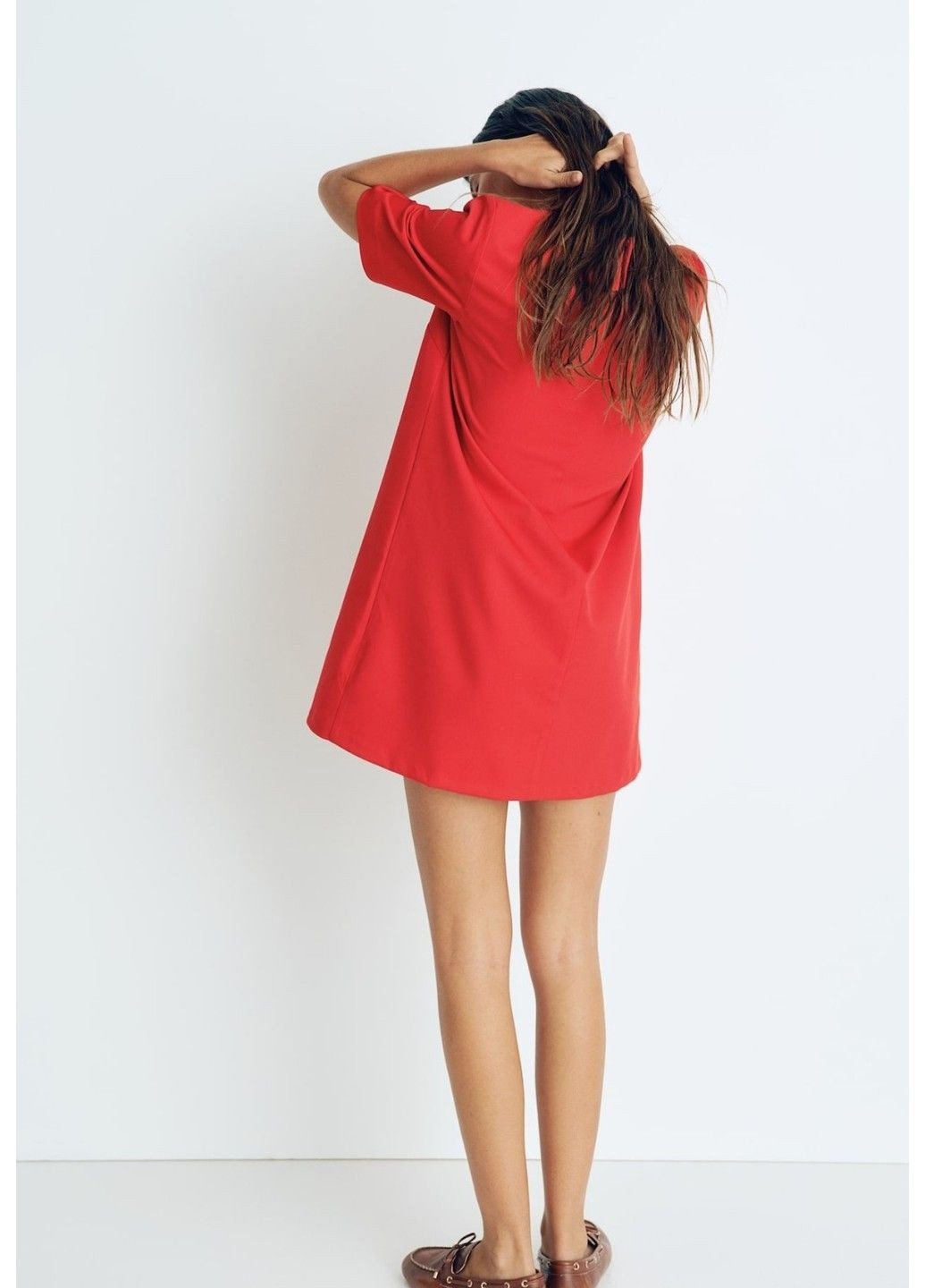 Червона коктейльна жіноча сукня а-силуету н&м (58251) хs червона H&M