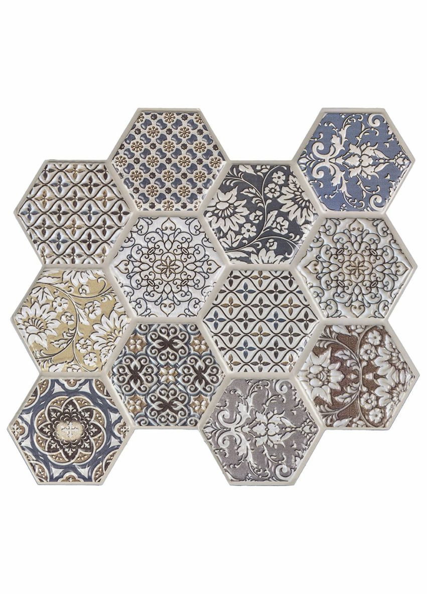 Декоративна ПВХ плитка на самоклейці соти 280х300х5мм, ціна за 1 шт. (СПП-504) SW-00000673 Sticker Wall (316101016)