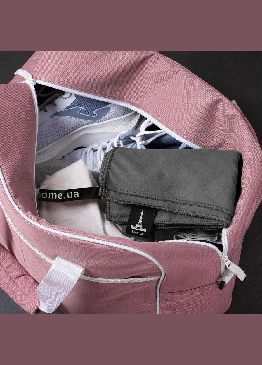 Полотенце спортивное микрофибра с чехлом 60х120 см (60138) Love You серый