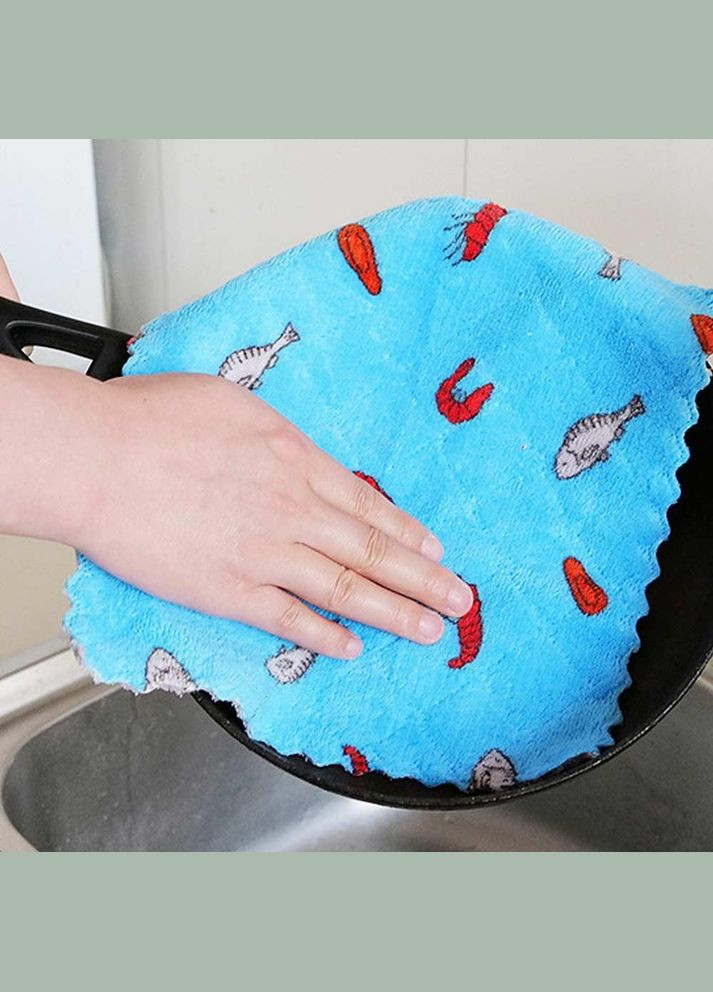 Набор двусторонних кухонных тряпок 5 шт разноцветные (NR0178_2) No Brand (315885534)