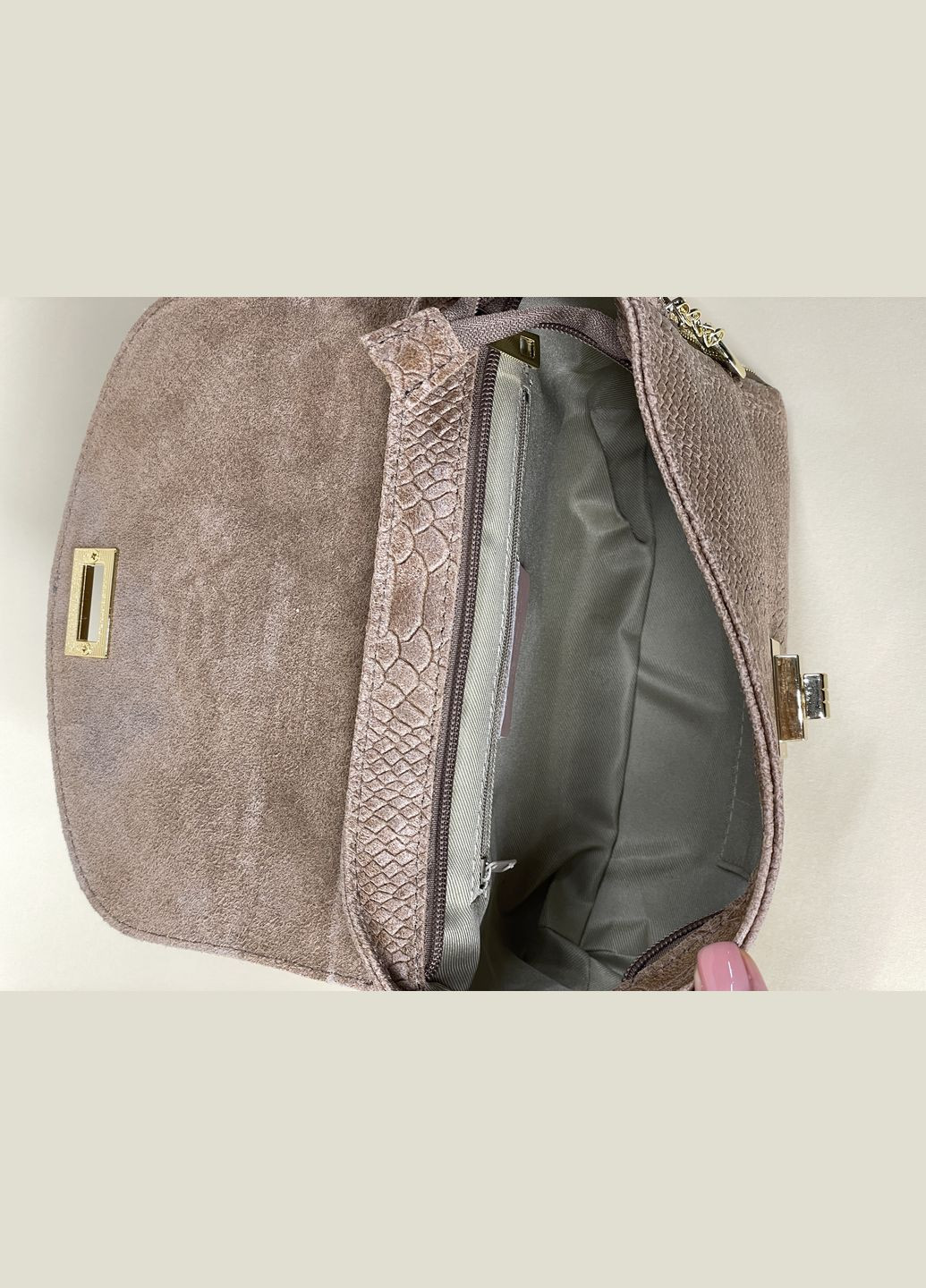 Сумка женская Италия, натуральная кожа и замша, с фактурой змея, кроссбоди через плечо, элегантная Firenze Кросбоді (341252004)