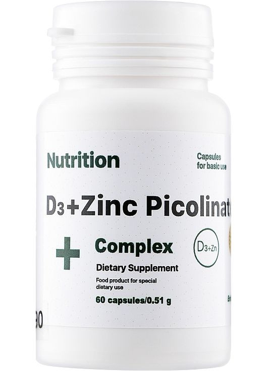 Вітамінно-мінеральний комплект D3 + Zinc Picolinate Complex+, у капсулах 60шт (939869-105967) EntherMeal (368653911)
