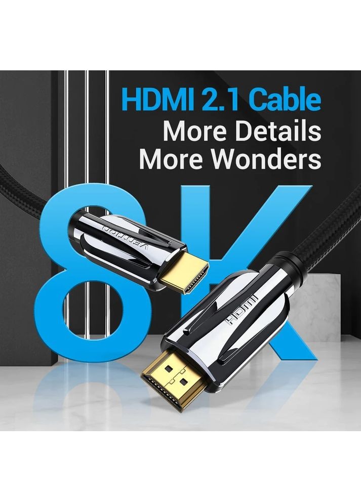 Кабель HDMI-HDMI, 3M,, 8K 60Hz, 4K 120Hz, 2K 144Hz, 1080P 160Hz (AANBF) (AALBI) Vention v2.1 (357472100)