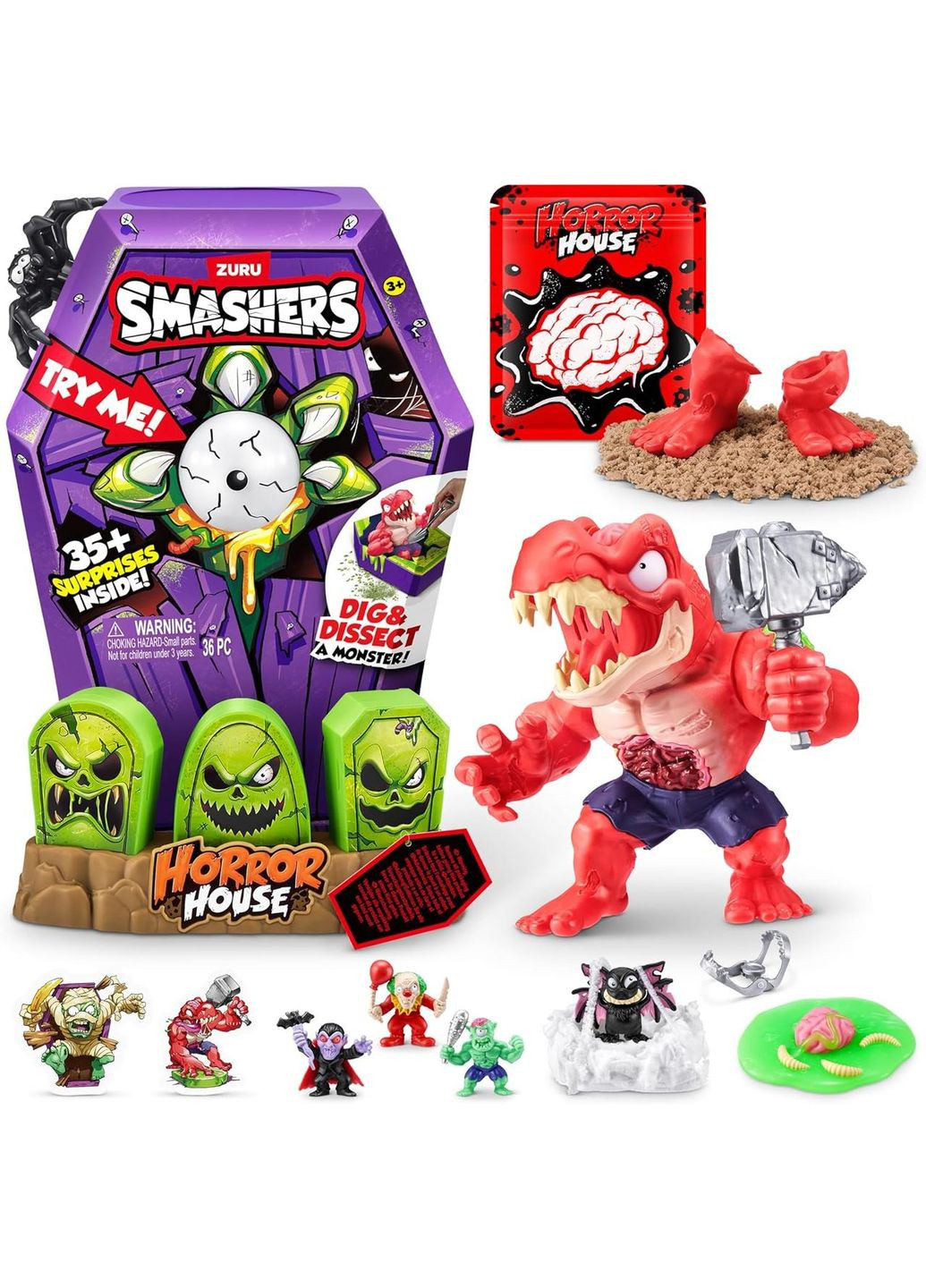Игровой набор Большой Дом Ужасов Дино Зомби Рекс Smashers Mega Horror House (Black) by Zuru (338426021)