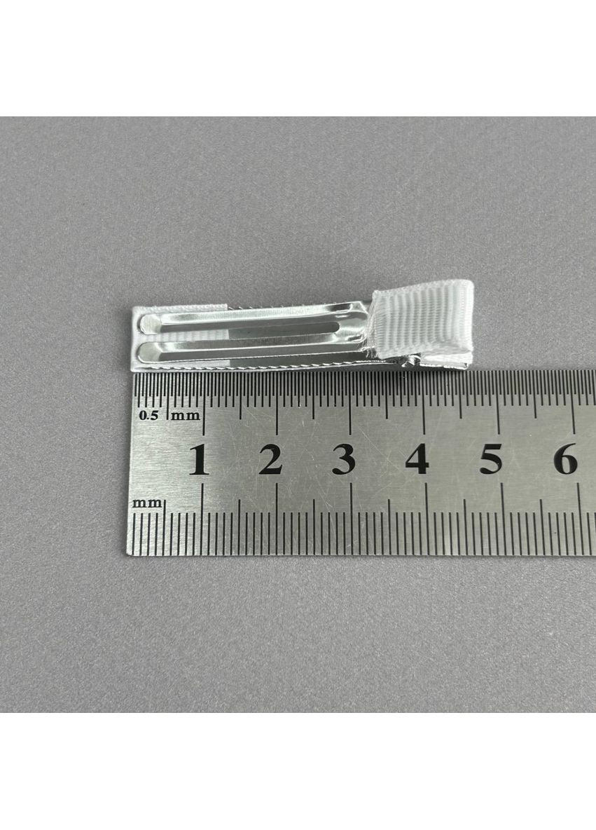 (10 шт) Заколка-основа уточка з репсовою стрічкою 4,7 см - білий Plus-plus (352751565)