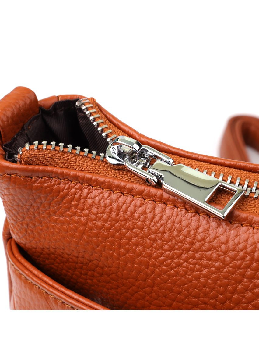 Жіноча сумка з натуральної шкіри з двома ремінцями 22929 Рудий Vintage (351508212)