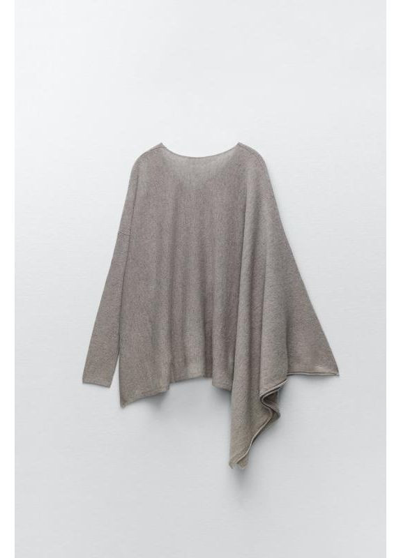 Сірий вовняний светр асиметричного крою Zara