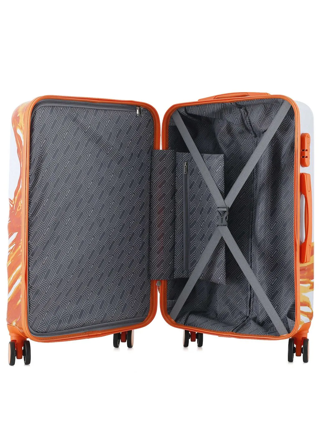 Валіза 24" (M) White/Orange Print (T5655-2) Semi Line (402636695)
