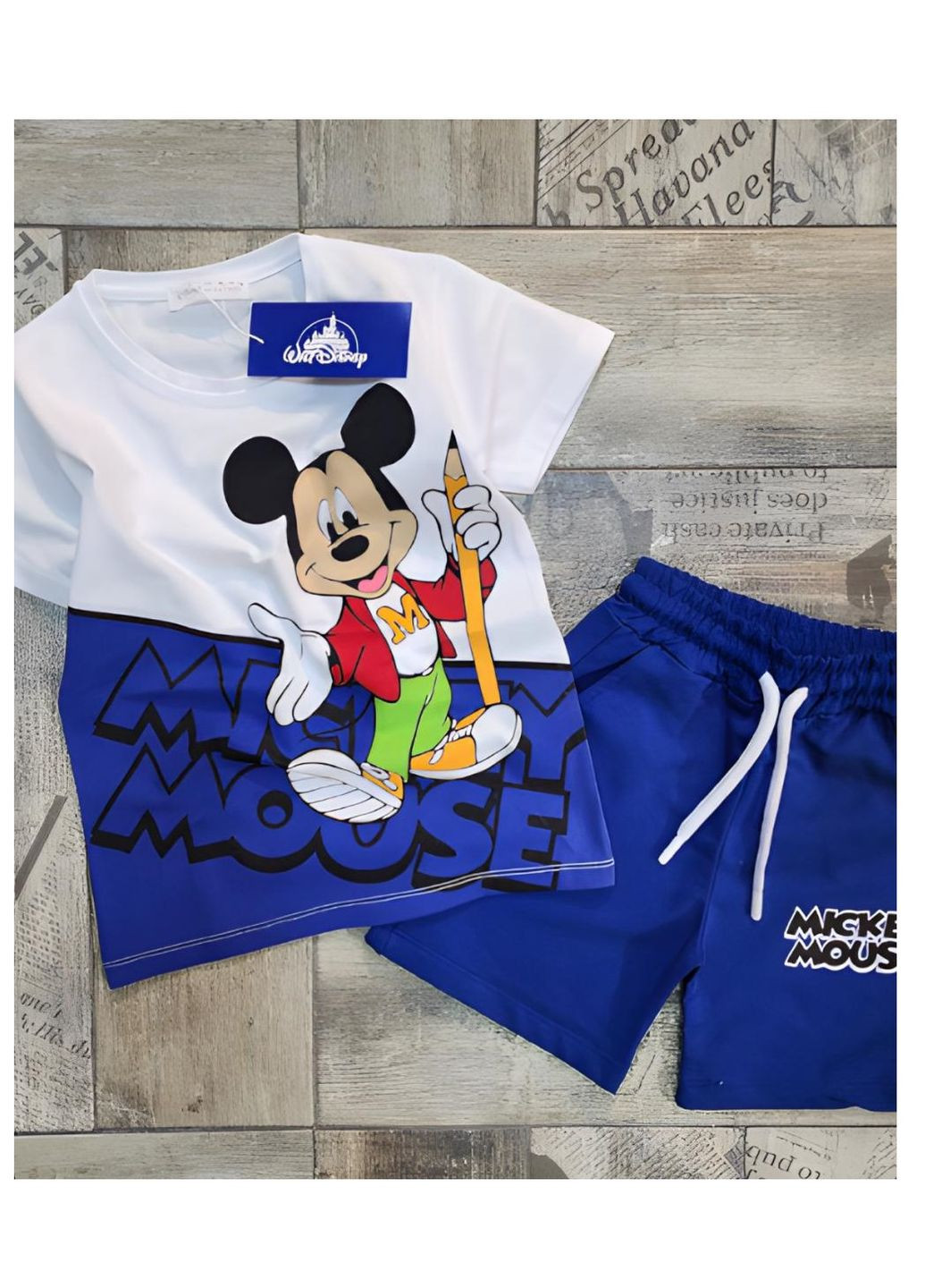 Синій літній комплект (футболка, шорти) мікі маус ( mickey mouse Disney