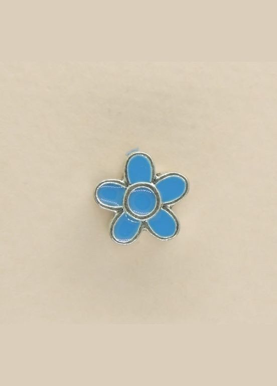 Шарм на браслет сріблястий кулон шарм Намистинка синя квітка Fashion Jewelry (285110642)