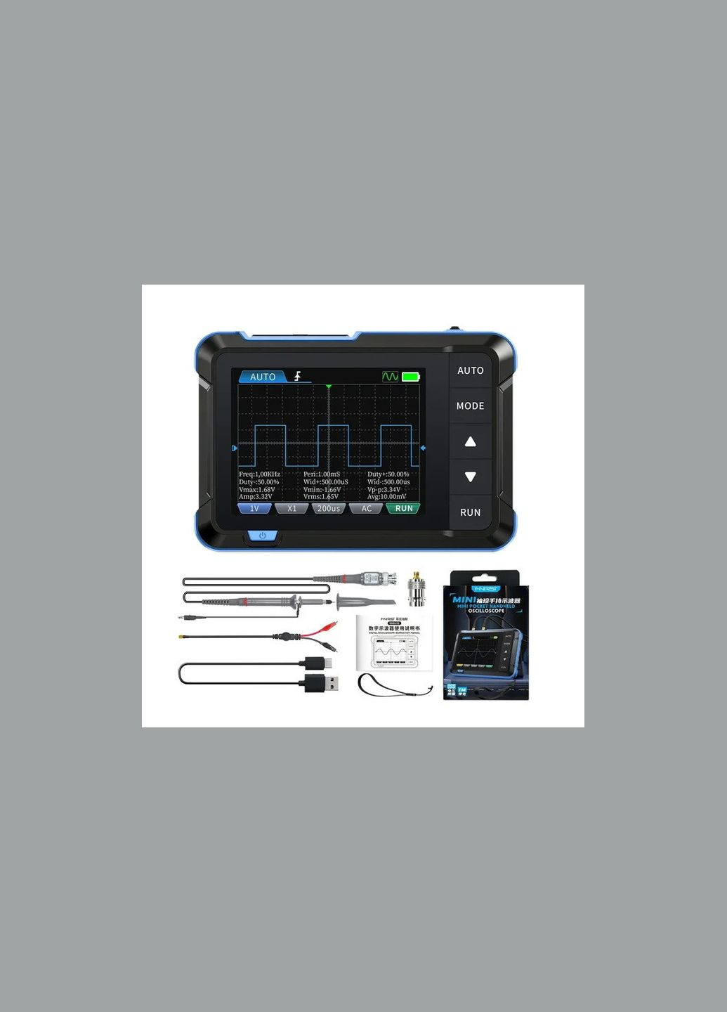 Портативний цифровий осцилограф DSO-153 з генератором сигналів Fnirsi (315632044)