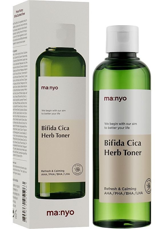 Очищувальний тонік для тонкої й чутливої шкіри Bifida Cica Herb Toner 210ml (2-950929) Manyo (369789456)