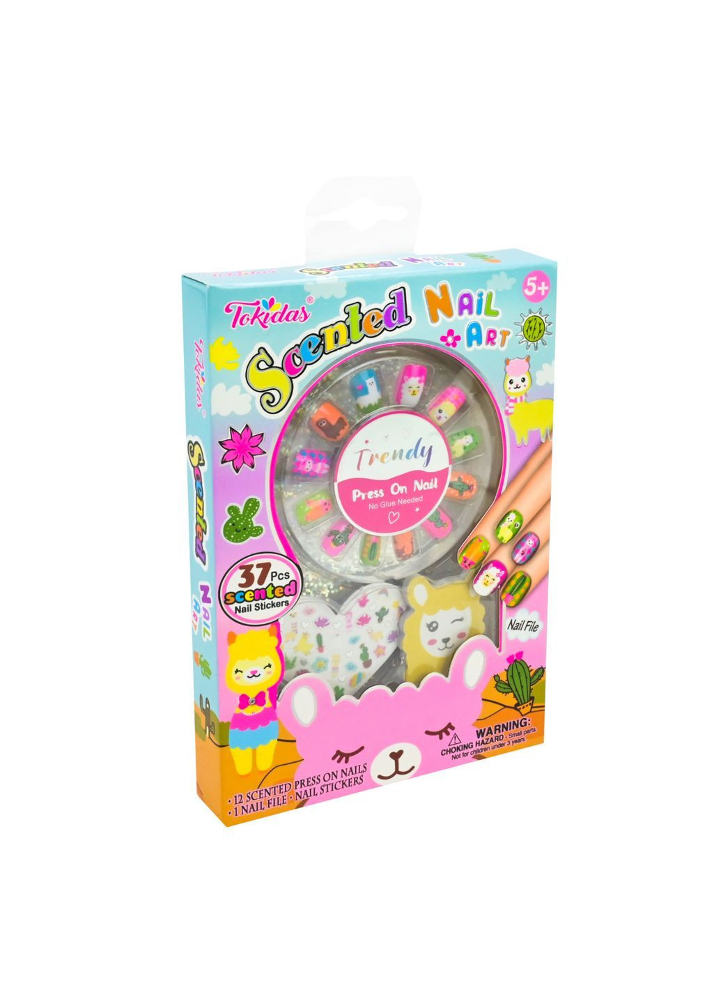 Дитячий набір для манікюру з накладними нігтями, наклейками та пилочкою в асортименті - No Brand T08N S L (371928697)