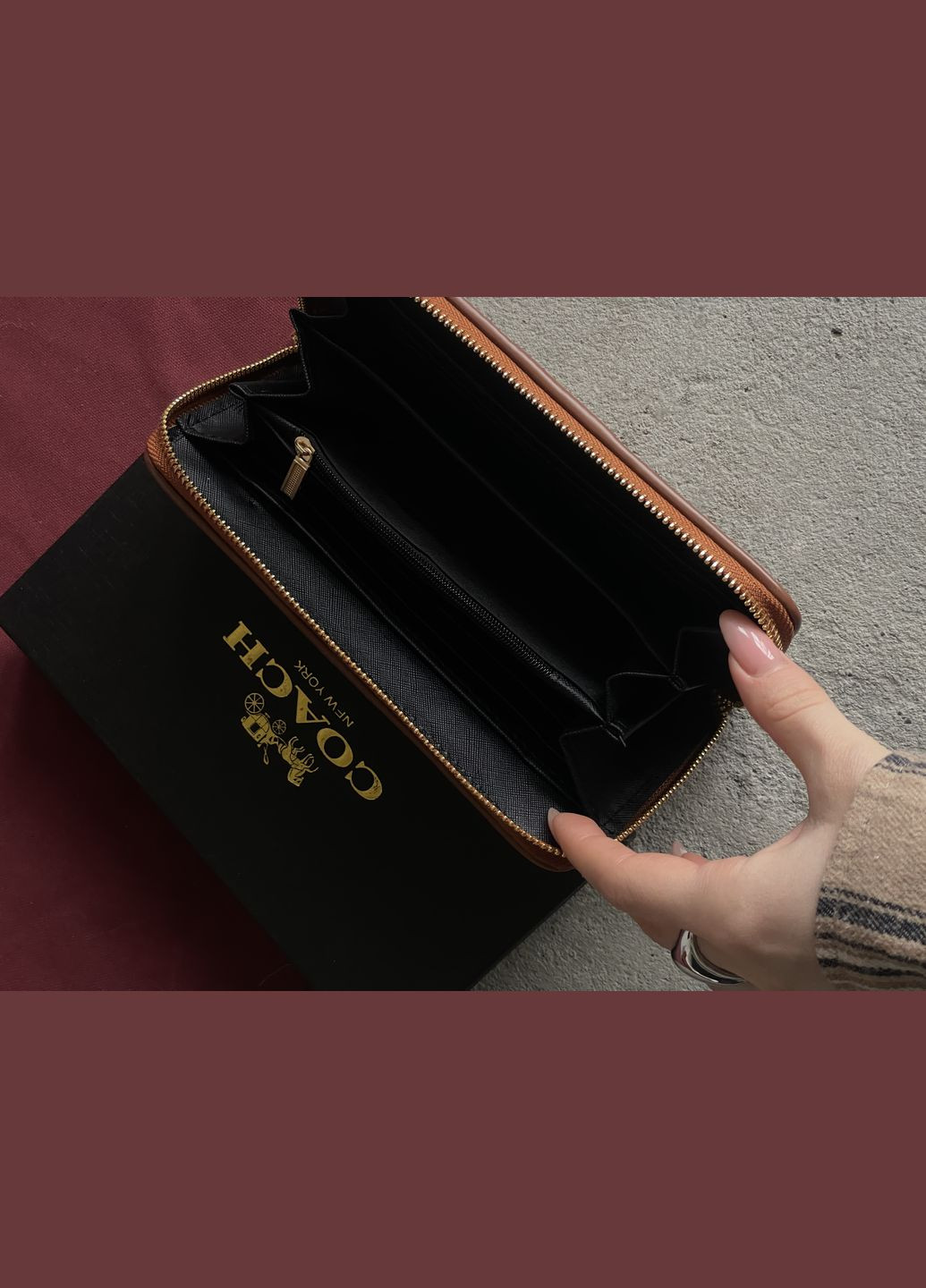 Гаманець Коч великий з полоскою персиковий No Brand (317989393)