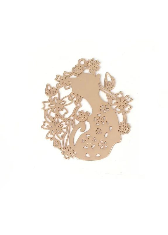 Подвески металлические Кулон кошка в цветках 31 мм x 28 мм Finding (328942889)