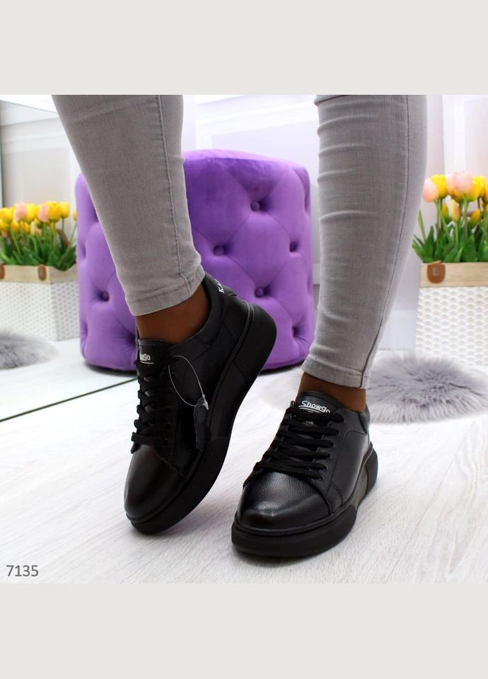 Черные кожаные женские кроссовки кеды, черные кроссовки KDSL чёрные демисезоны (302292777)