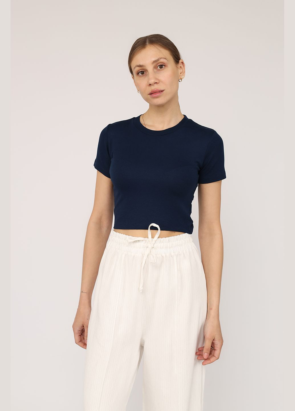 Футболка с коротким рукавом женская цвет синий CB-00275561 Crep - (330222842)