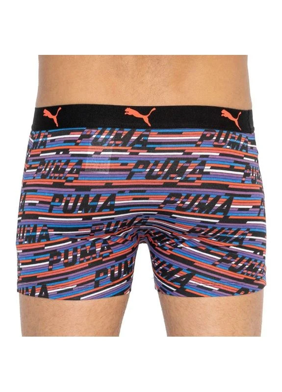 Труси-боксери бавовна чорний помаранчевий синій 2 пари Puma PUMA LOGO AOP BOXER 2P (398908733)