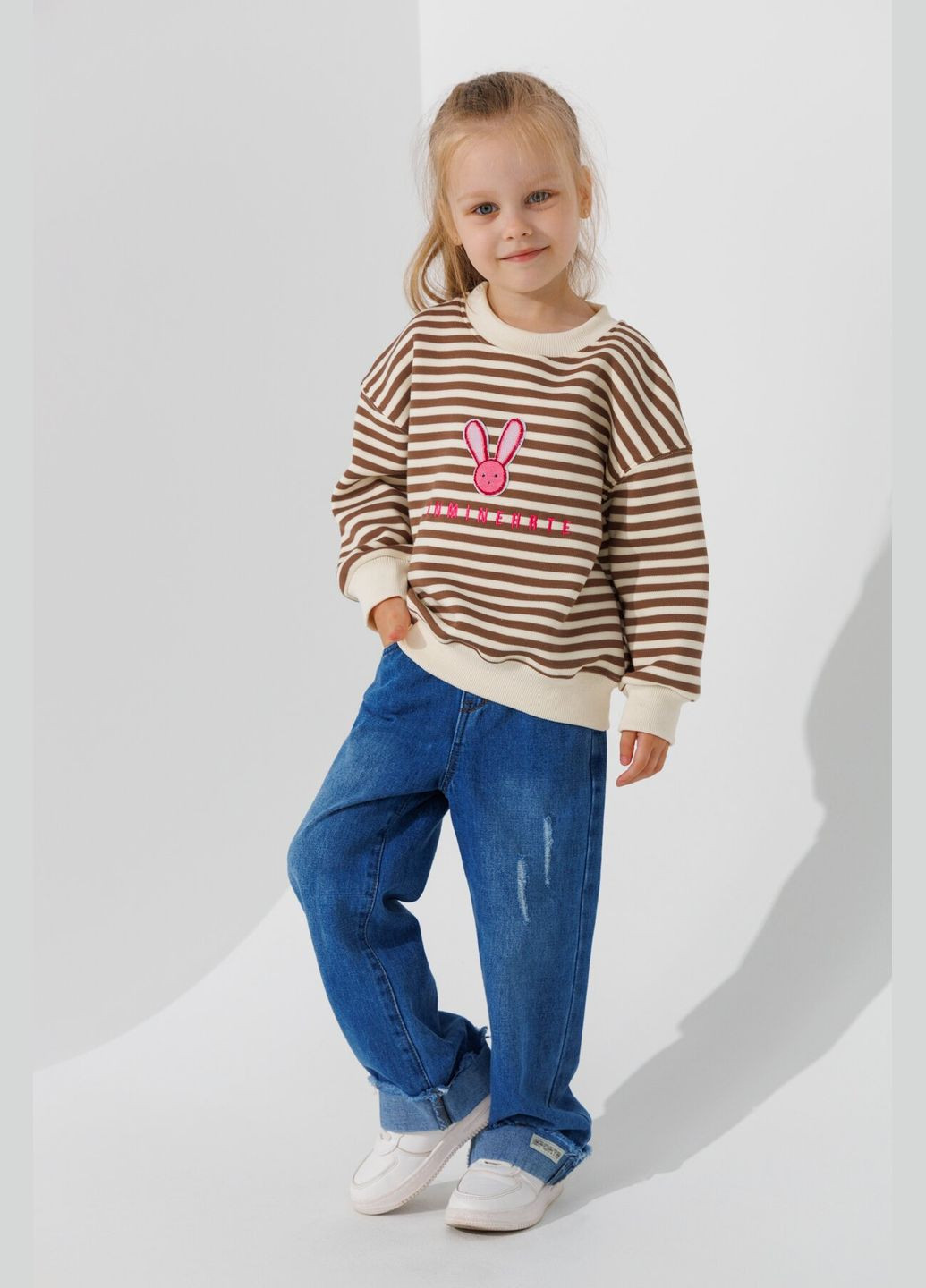 Kai-Kai світшот з принтом для дівчинки 99856 110 см (2000990108333w) shop (2000990108333) коричневий повсякденний