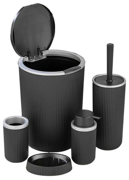 Набір аксесуарів для ванної кімнати (5 предметів) чорно-сірий Boxup FT-410 No Brand (301510597)