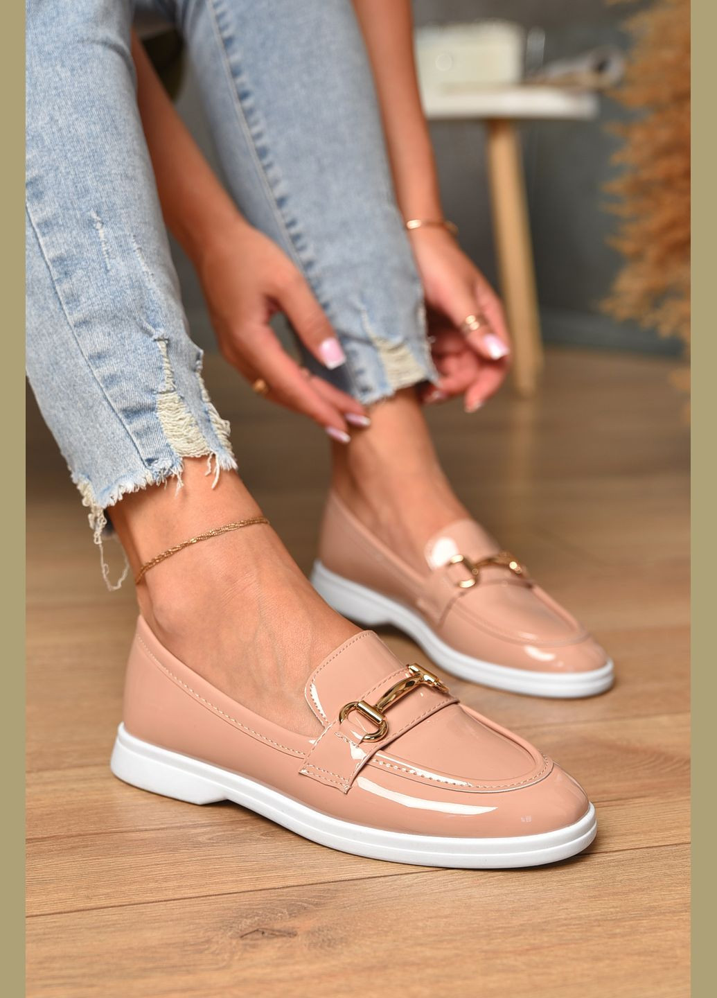 Let's Shop Туфли-лоферы женские светло-розового цвета лоферы светло-розовый з текстиль, украина — демисезон (346390945)