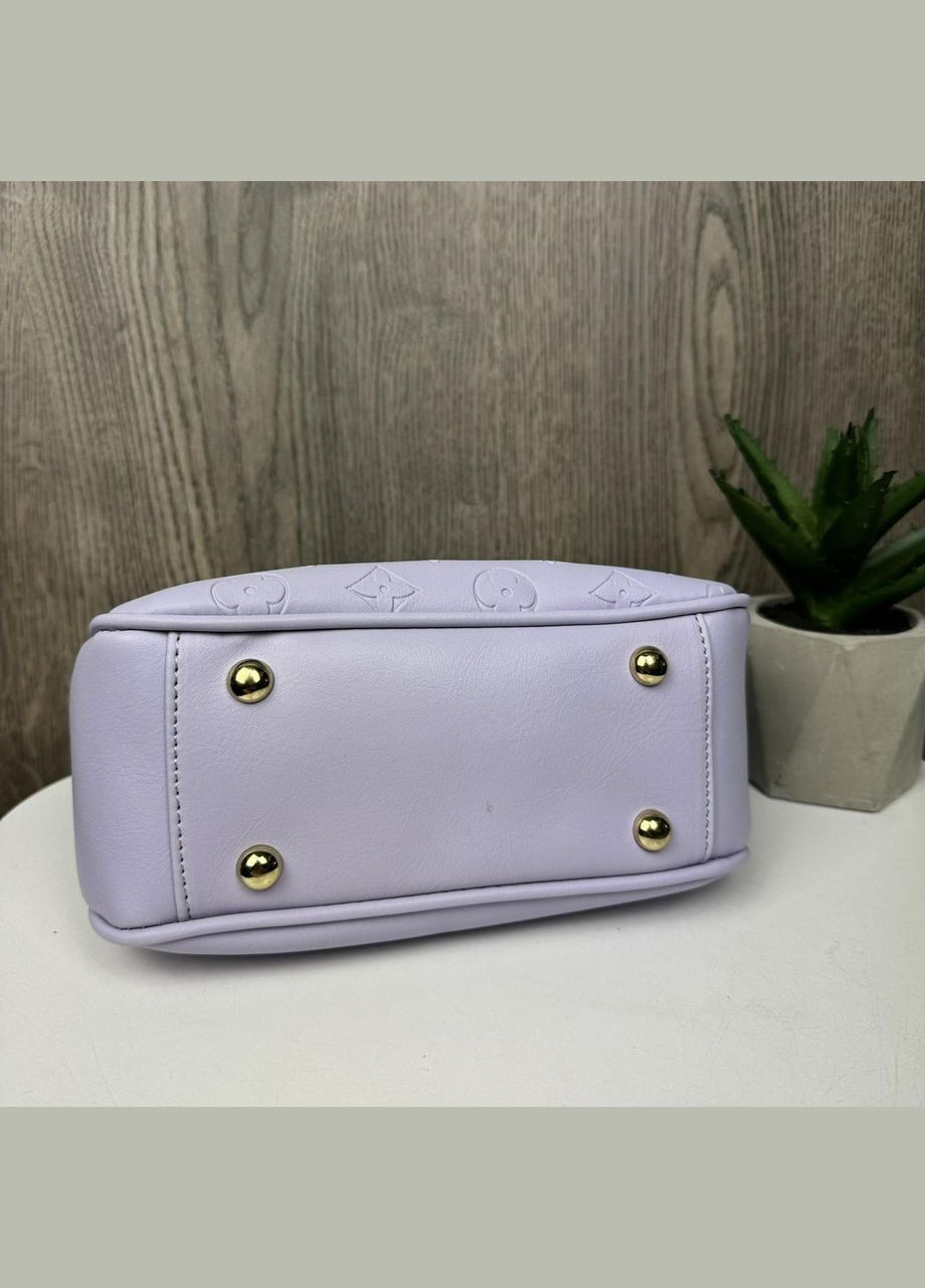 Мини сумочка клатч с тиснением из экокожи на молнии фиолетовая (sku_1230Ф) No Brand (330576274)